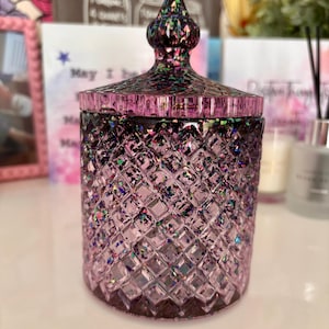 Resin Jar, Handmade Jar, Decorative Jar, Home Decor, Sweets Jar, Candle Holder, Jar with Lid, Make Up Jar, Chunky Glitter Jar, Organisation