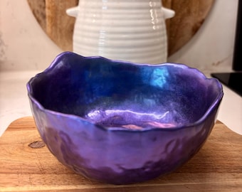 Resin Metallic Decorative Bowl, Resin Bowl, Home Decor, Decorative Bowl, Resin Art, Table Decoration, Handmade Bowl, Snacks Bowl, Blue Tone