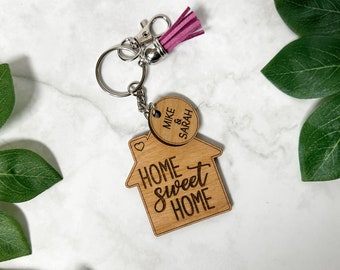 Home Sweet Home Keychain | New Home | Realtor Gift | Sold | Housewarming Gift | Personalized