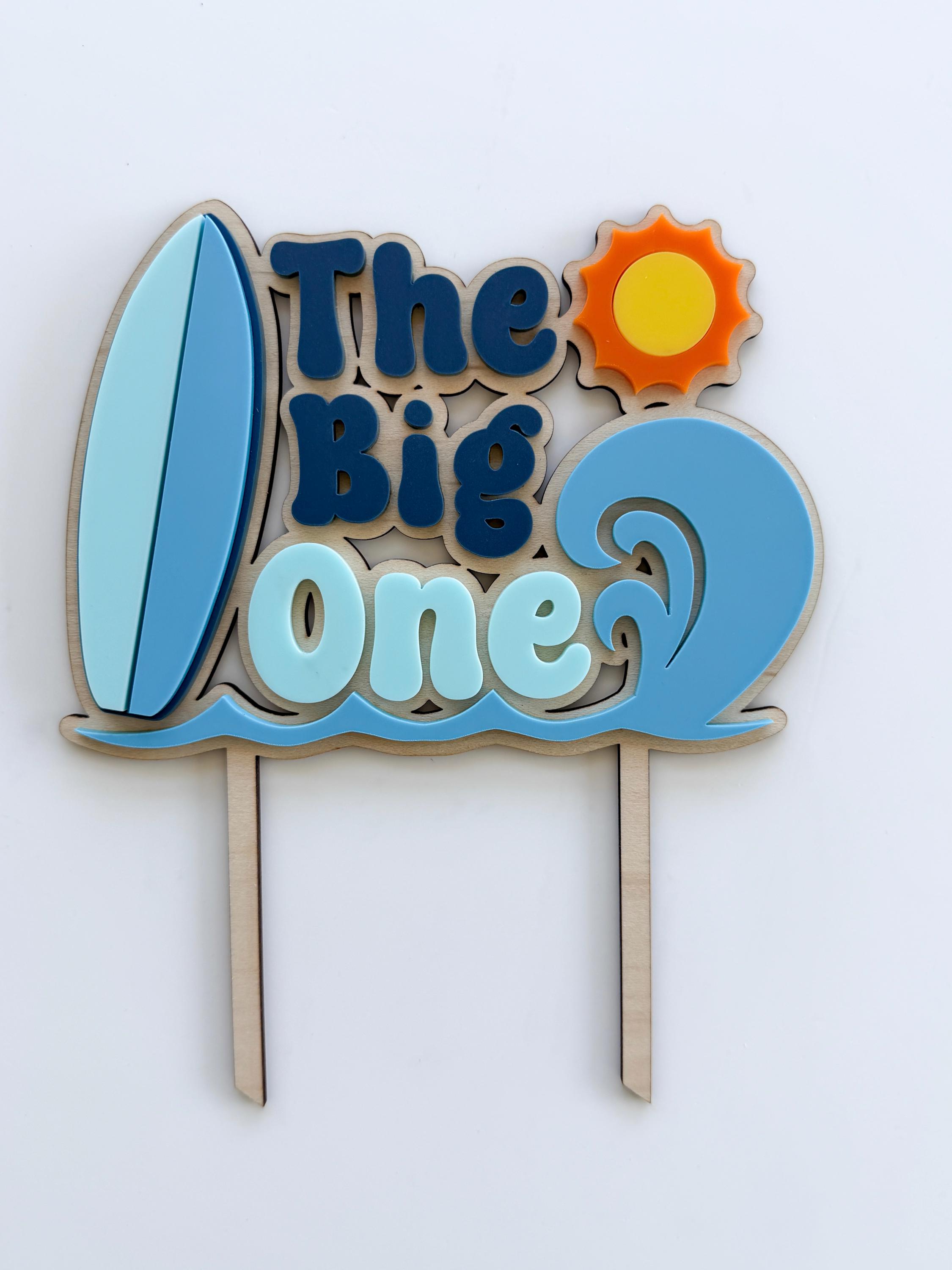 The Big ONE Surf Theme Cake Topper | First Birthday Party Decor | Smash ...