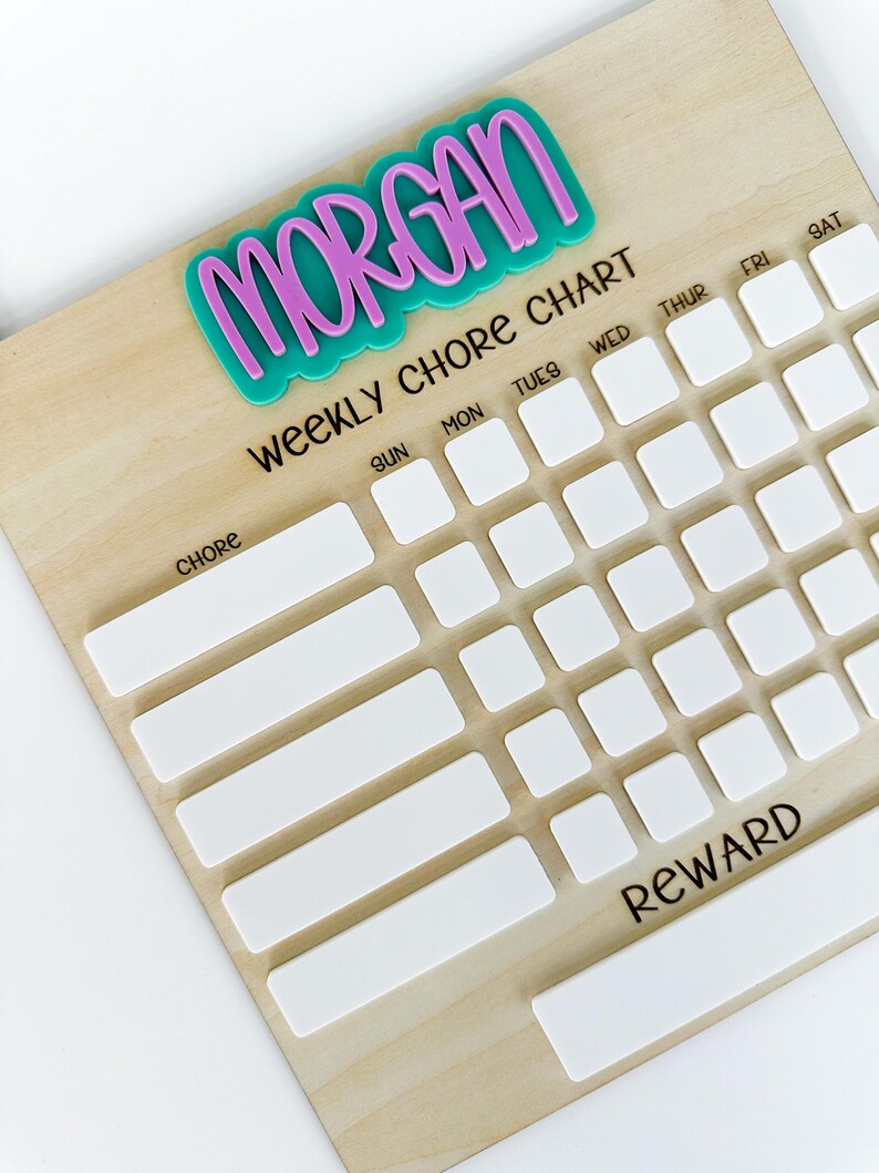 Personalized Kids Chore Chart - Reusable Whiteboard, Daily Routine ...