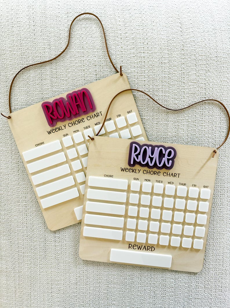 Personalized Kids Chore Chart - Reusable Whiteboard, Daily Routine ...