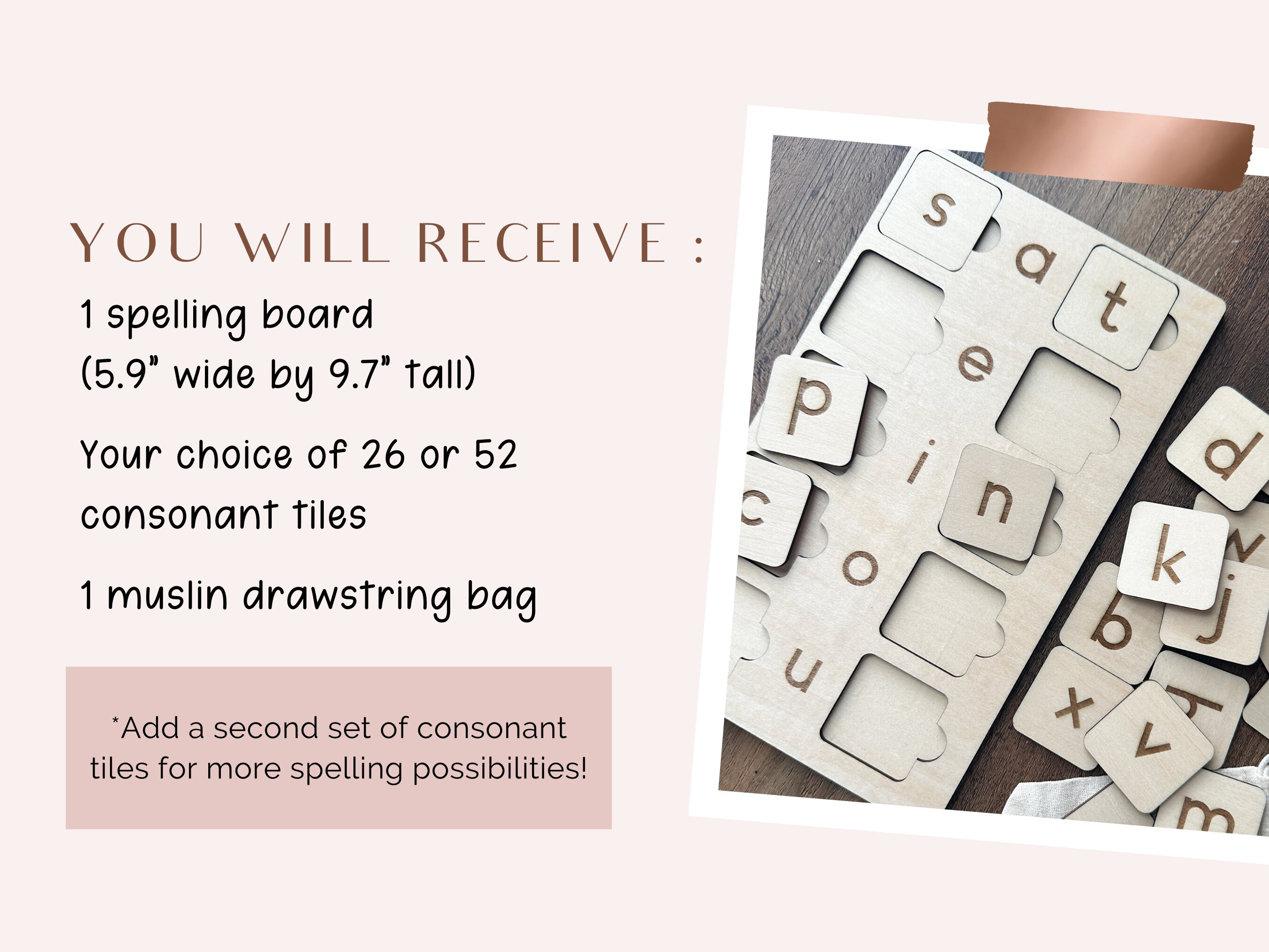 Cvc Letter Tile Pattern Wooden CVC Spelling Board | Montessori Phonics With Letter Tiles - Etsy