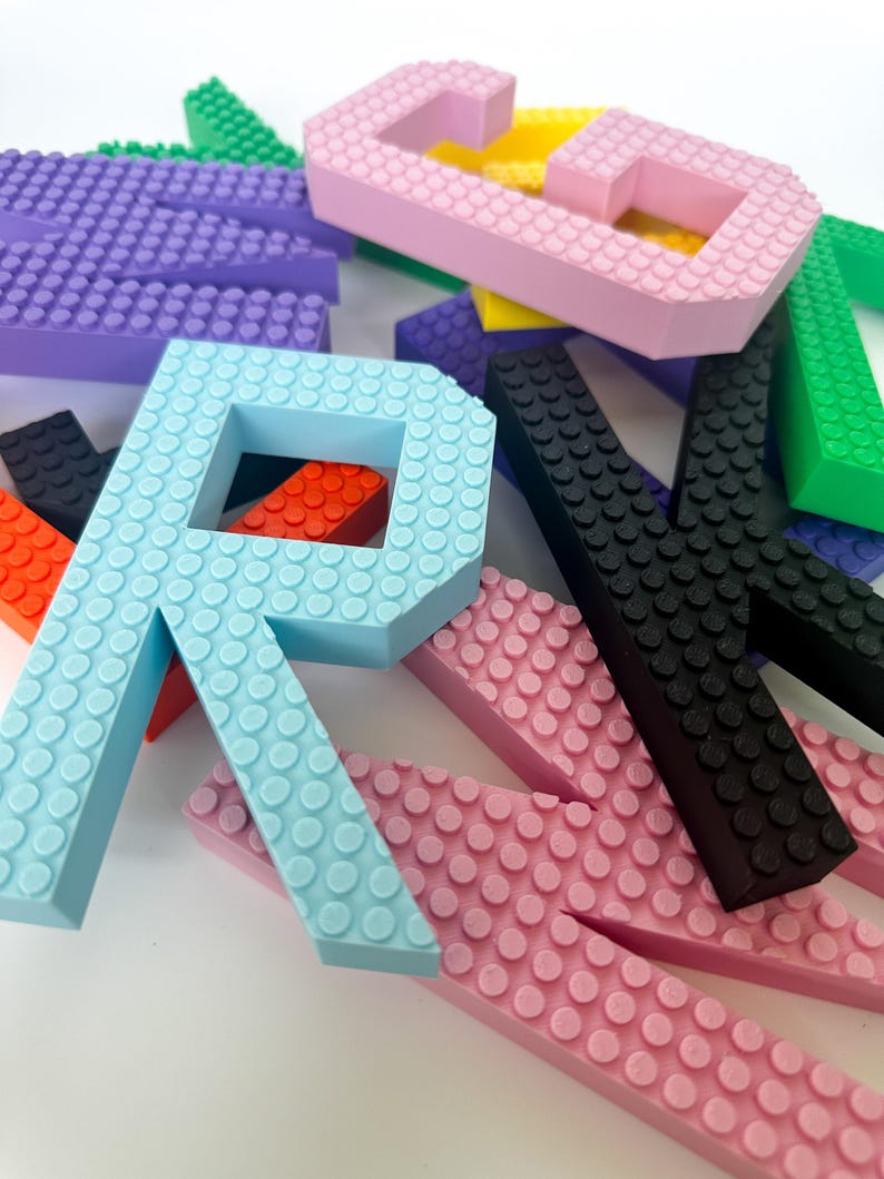 Large Customizable 3D Printed Block Style Letters Buildthemed Alphabet