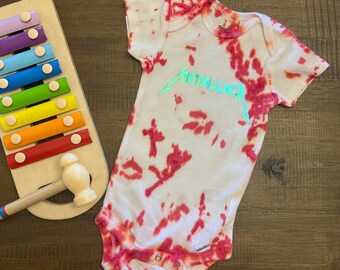 Metallica Holographic Vinyl Tie Dye Onesie Bodysuit