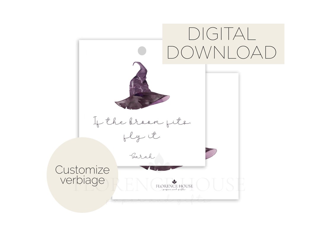 Digital Download Halloween Witch Gift Tag Funny Halloween - Etsy