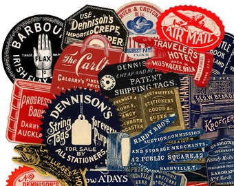 Vintage Advertising Label Seals Assortment 25 Piece High-Quality Laser Die Cut Reproductions