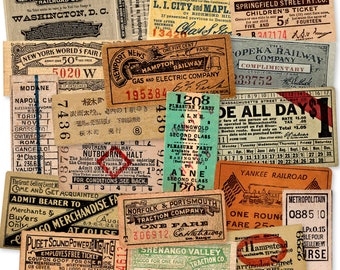 Surtido de billetes de tren antiguos (18 piezas), reproducciones láser de alta calidad, recortes de papel, troqueles de billetes antiguos, manualidades para scrapbooking.
