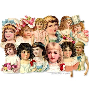 Victoriaanse meisjes gestanste papier, bedrukt shabby chic papierdecoraties Hoogwaardige laserreproducties voor scrapbooking en knutselen