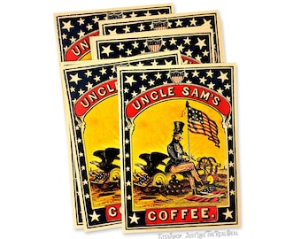 Vintage Uncle Sam Etiketten Reproduktionen