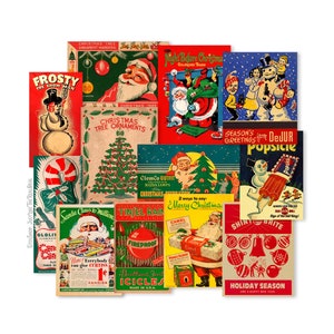 Vintage Christmas Images 12 Piece Assortment Size of Cuts Vary From 2.75" - 3" High-quality Laser Reproductions