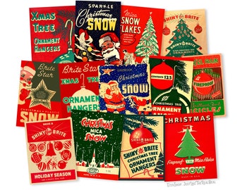 Vintage Christmas Box Covers Assortment Size of Cuts Vary From 2.75" - 3" High-quality Laser Reproductions