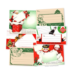 Etichette postali per indirizzi di Natale vintage, riproduzioni laser di alta qualità, etichette regalo di Natale vintage
