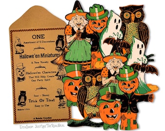 10 Piece Halloween Die Cuts + Envelope High-Quality Laser Reproductions
