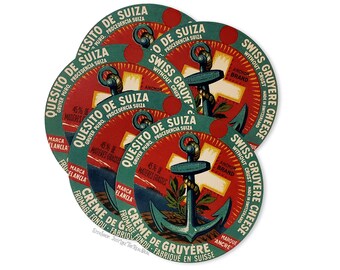 Vintage Quesito de Suiza (Cheese) label reproductions