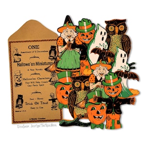 10 Piece Halloween Die Cuts + Envelope High-Quality Laser Reproductions Size of Cuts Vary From 3" - 2.25"