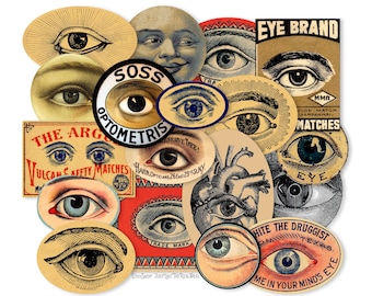 Vintage Eyes Assortment 18 Piece High-Quality Laser Die Cut Reproductions