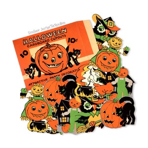 Vintage Halloween Envelope + 10 Die Cuts High-Quality Laser Reproductions Size of Cuts Vary Slightly, Approximately 2.25" Tall