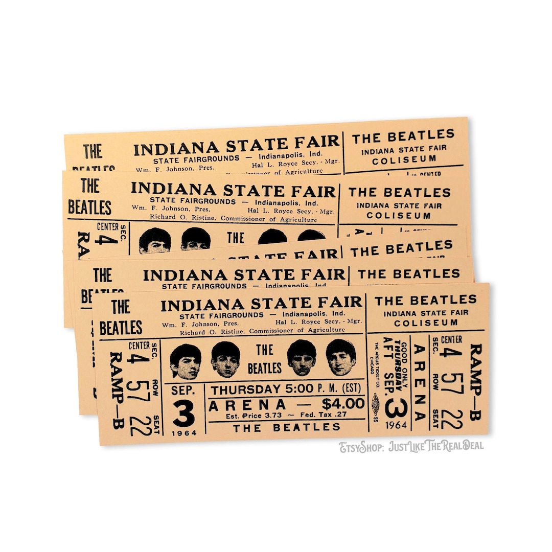 The Beatles 1964 Concert Ticket Reproductions - Etsy