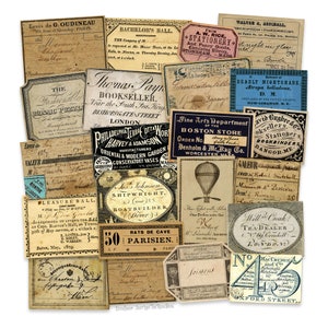Antique Advertising Labels, Vintage Frame Text Labels, Vintage Aged ...