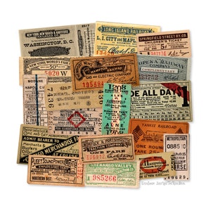 Vintage Eisenbahn Fahrtkarten-Sortiment 18-teilige hochwertige Laser-Reproduktionen Papierschnitte, Vintage Tickets Stanzen Scrapbooking Handwerk