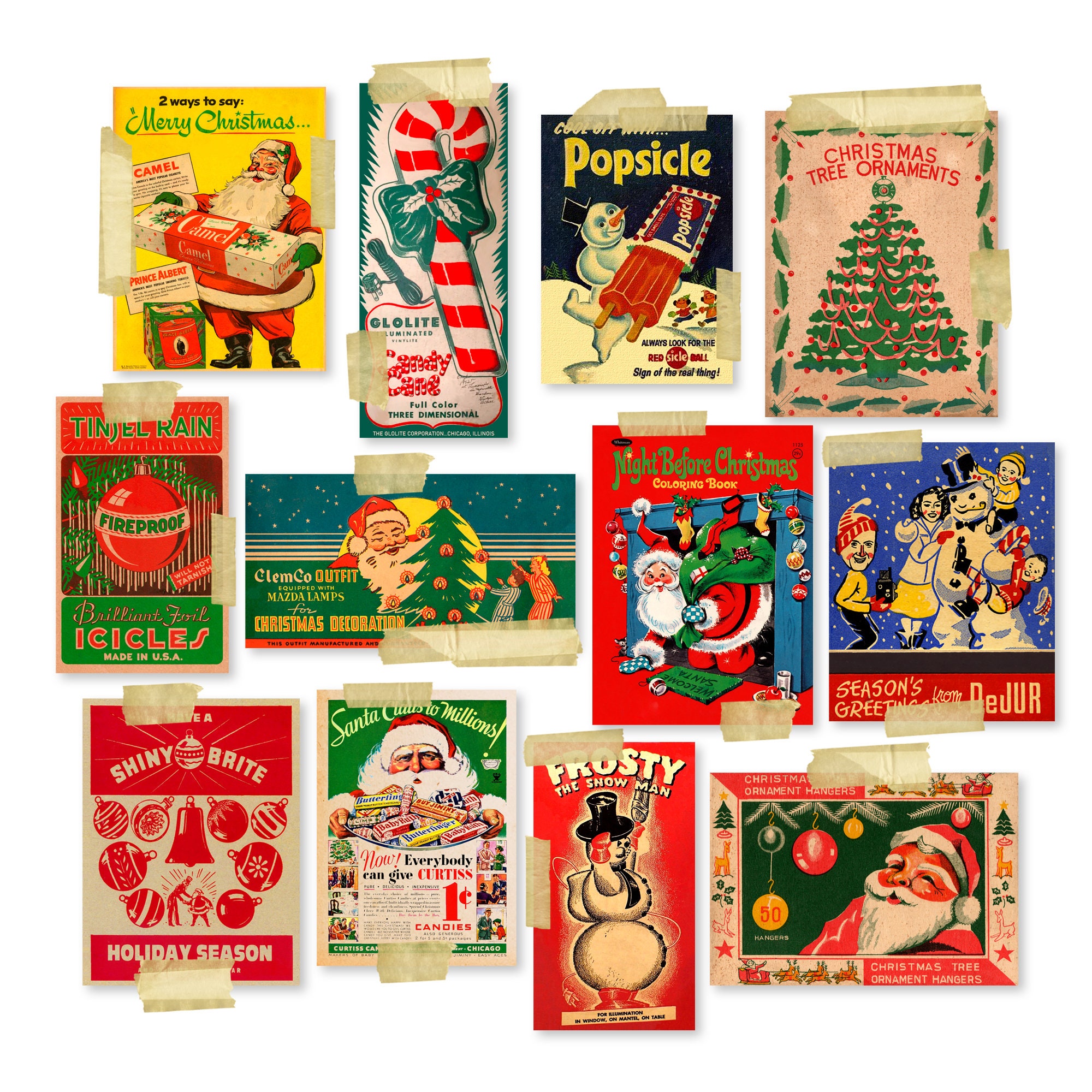 Vintage Christmas Images 12 Piece Assortment Size of Cuts Vary Etsy