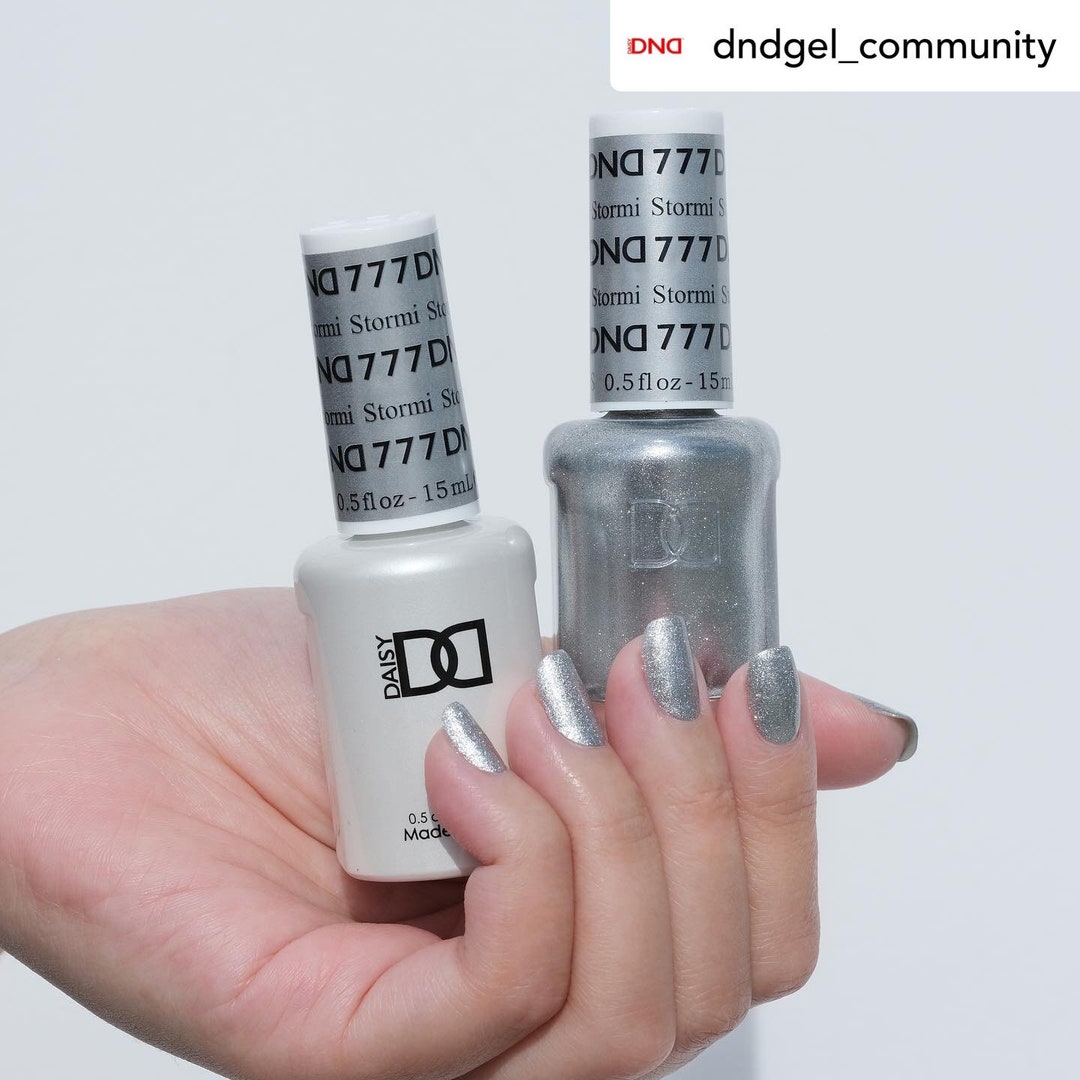 DND Duo Nail Gel Polish Stormi 777 Metalic Silver Gel Etsy