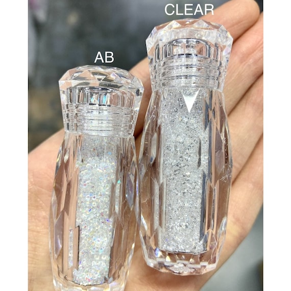 1.1 Mm Crystal Clear AB Pixie Nail Art set of 2 Jars 