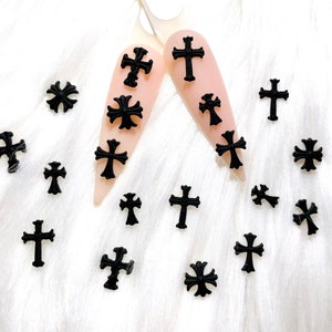 Mixed Black Cross Nail Charm