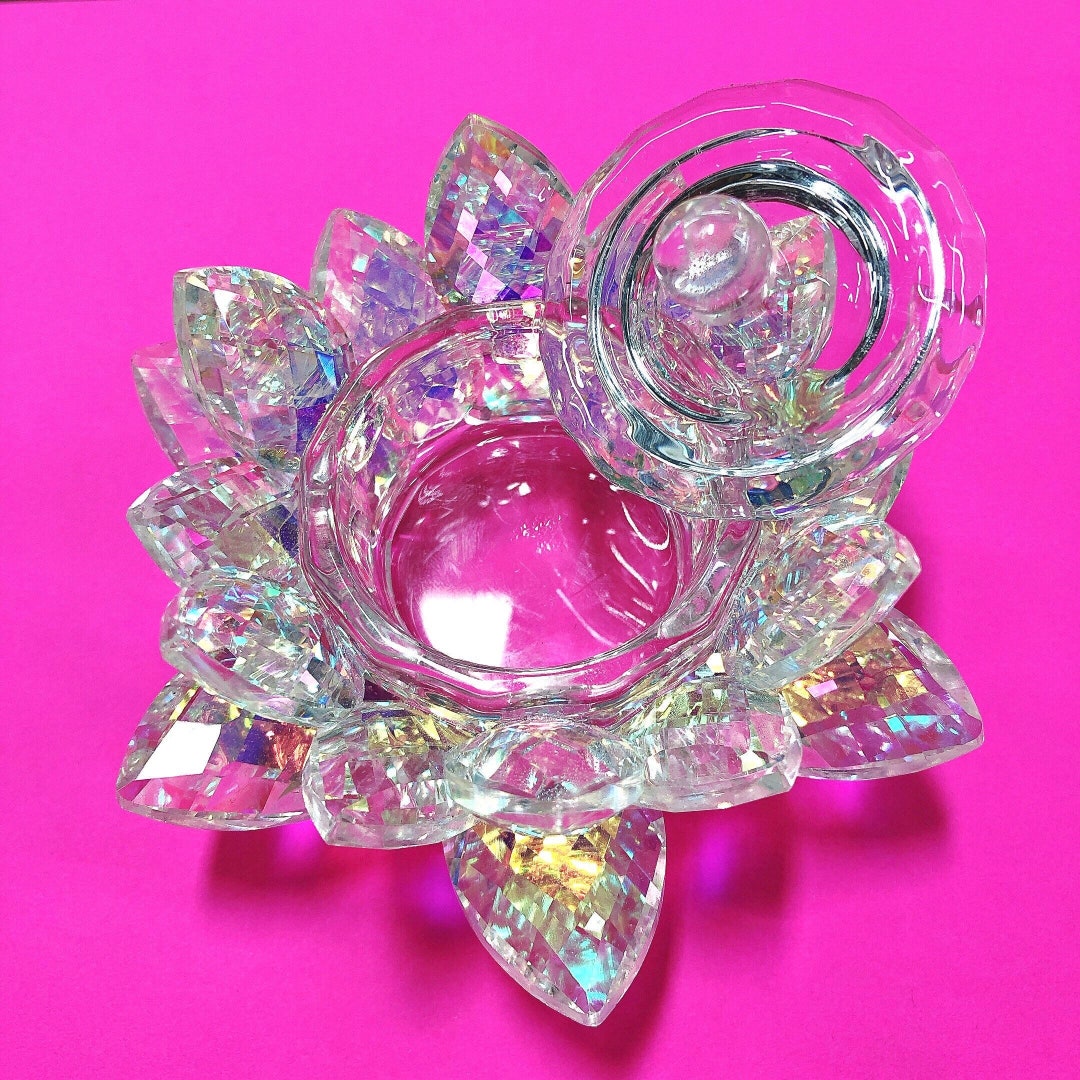 Crystal Glass Lotus Dappen Dish Liquid Jar Monomor Jar Etsy