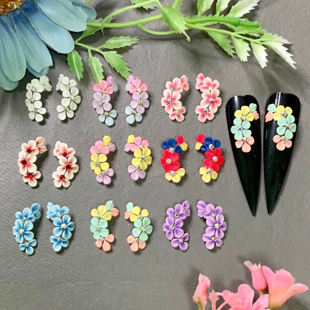 4pcs 3D Nail Flowers Acrylic Flower - Etsy