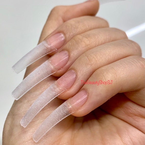 Buy Clear Stiletto Nail Tips - BTArtbox 500pcs Soak Off PMMA Soft Nail Tips  for Acrylic Nails Professional Long Nail Tips Full Cover with Case for Nail  Salons and DIY Nail Art,