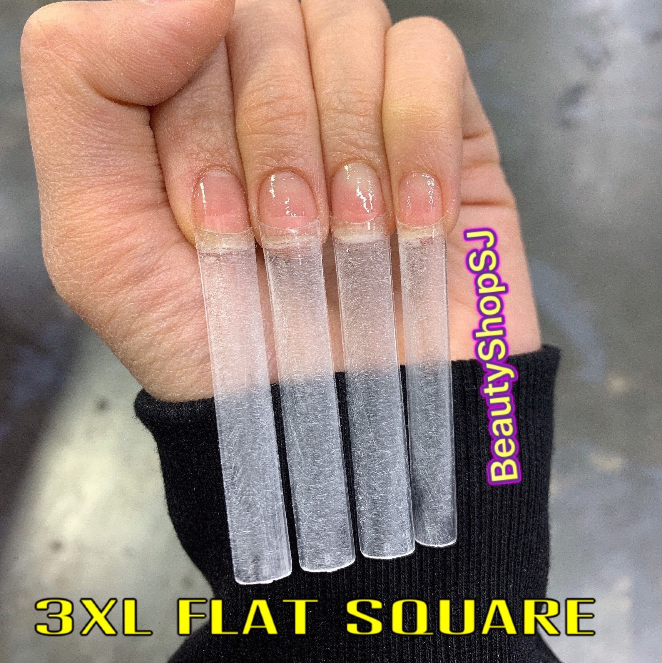 550 Pieces XL C-Curve Tapered Square Half Cover Nail Tips – The Additude  Shop