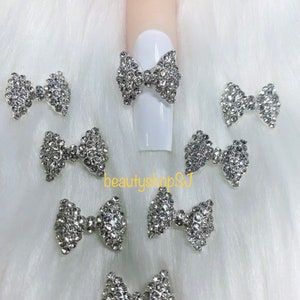 6pcs 3D Bling Big Bow Nail Charm