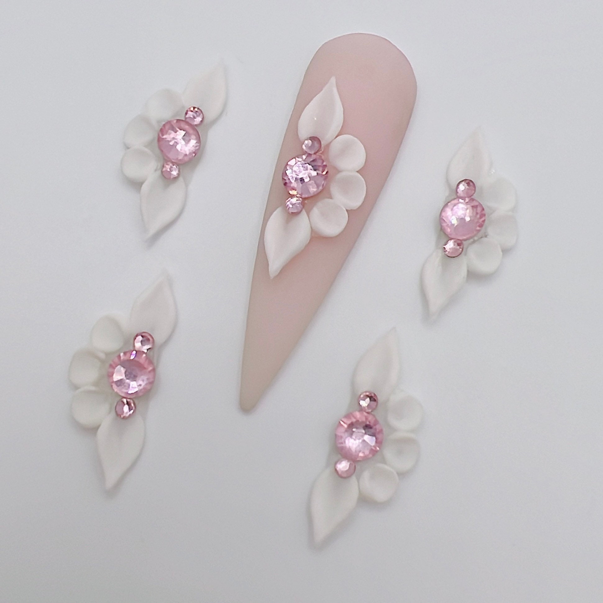 Set 8pcs 3D Nail Flowers - Acrylic Nail Flowers - 3D Flower Nails art | eBay