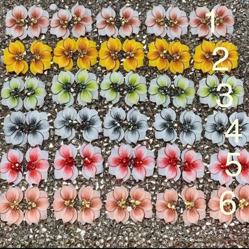 4pcs 3D Nail Flowers Acrylic Flower Etsy