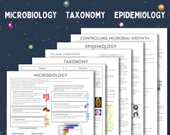 Microbiology, taxonomy and epidemiology nursing notes | 8 page pdf