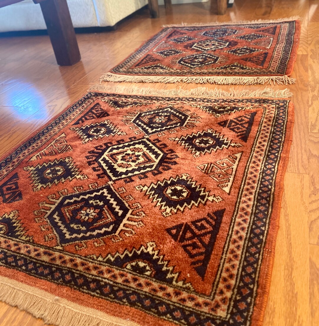 Matching Square Throw Rugs From Afghanistan - Etsy