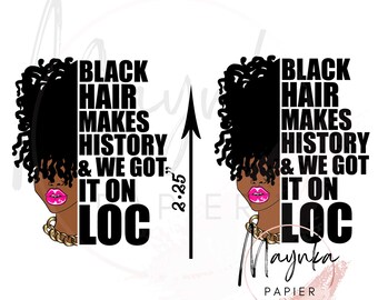 2 Locs Black Woman Hair On Loc Sticker Sheet Glossy Paper Sticker Journal Planner Laptop Stickers