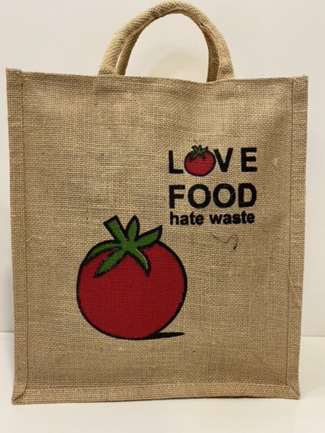 Jute Shopping Bag Love Food Hate Waste Etsy