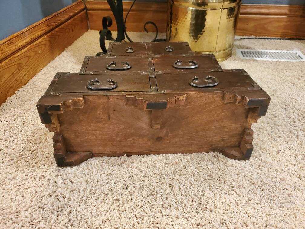 Antique 6 Drawer Wooden Step Tansu Chest Japanese Antique Etsy