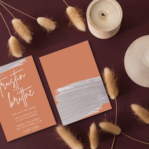 Boho Wedding Invitation Template | Terracotta Wedding Invitation | Rust Wedding Invitation