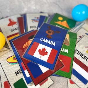 WORLD FLAGS FLASHCARDS, countries Flashcards, Printable flags Flashcards, 48 flags, Instant Download