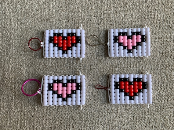 Heart Kandi Pony Bead Keychain 