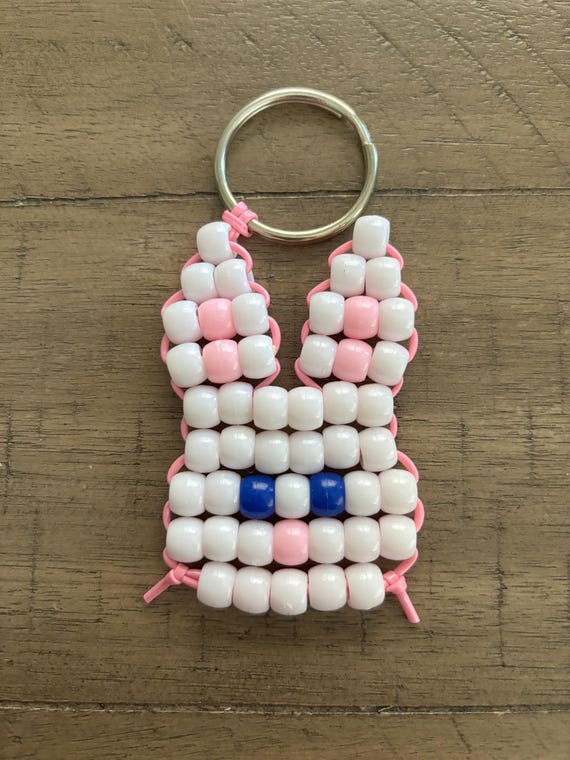 Bunny Kandi Pony Bead Keychain