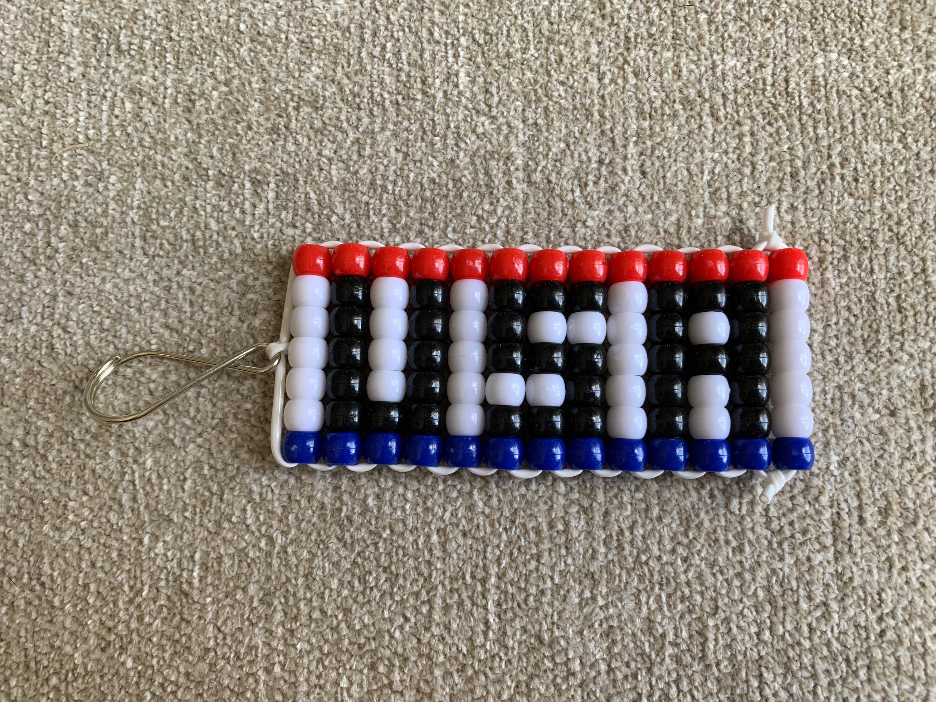 USA Pony Bead Keychain - Etsy Israel