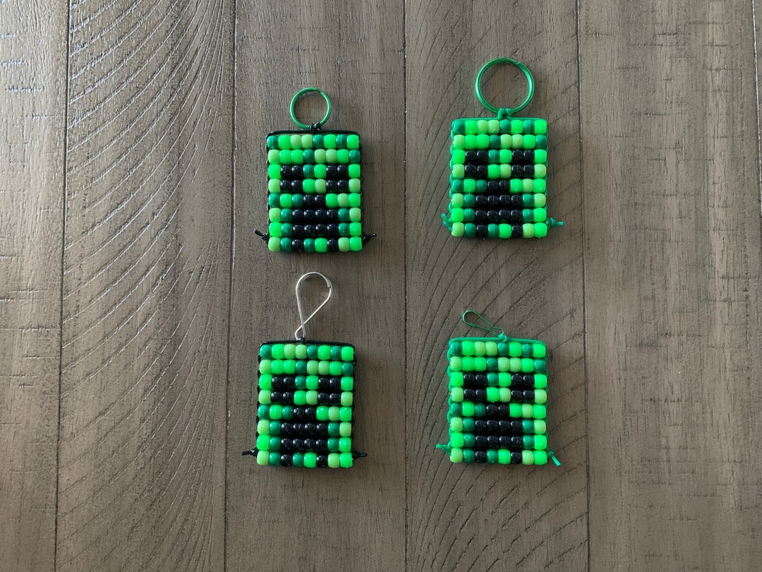 Minecraft Creeper Pony Bead Keychain - Etsy