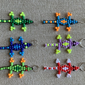 Custom Lizard Kandi Pony Bead Keychain - You Choose The Colors