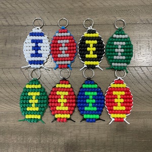 Pro Football Team Color Pony Bead Keychains/AFC/NFC/Sports