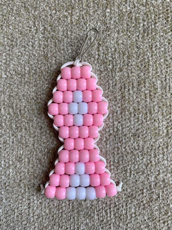 Pony Bead Axolotl Keychain 